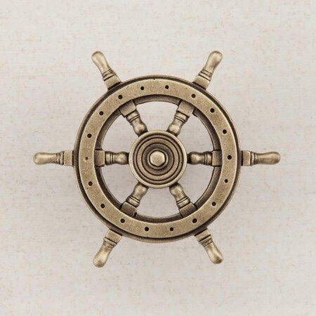 Acorn Mfg Artisan Collection Ships Wheel Knob, Antique Brass DPCAP